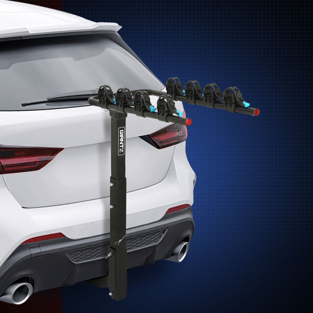 DS NA Bike Carrier 4 Bicycle Car Rear Rack Hitch Mount 2" Towbar Foldable Steel