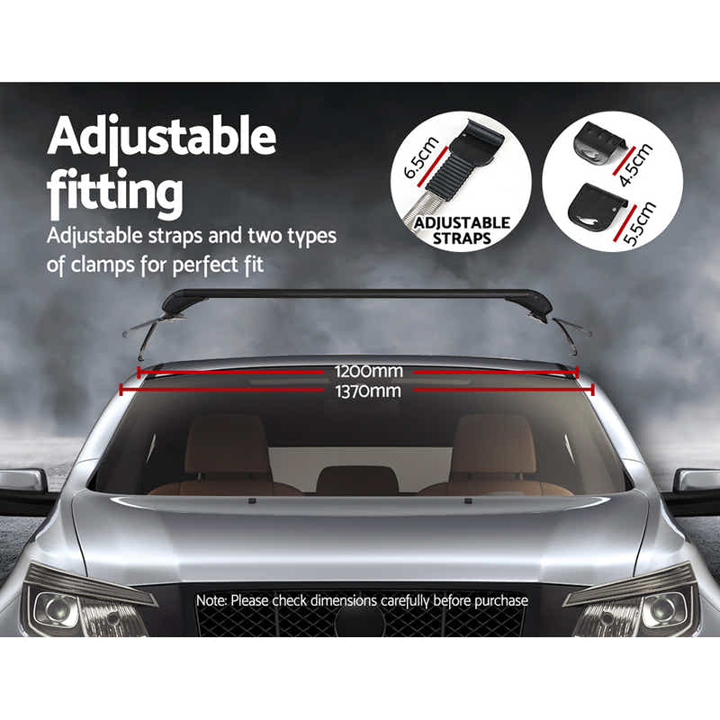 DS NA Universal Car Roof Rack Cross Bars 90cm Aluminium Adjustable Lockable 45kg