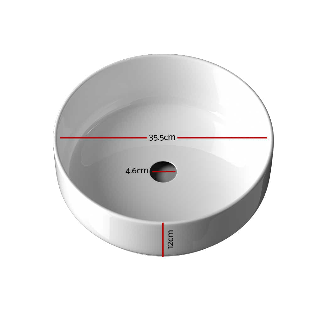 DS NA Cefito Bathroom Basin Ceramic Vanity Basin Above Counter White Hand Wash