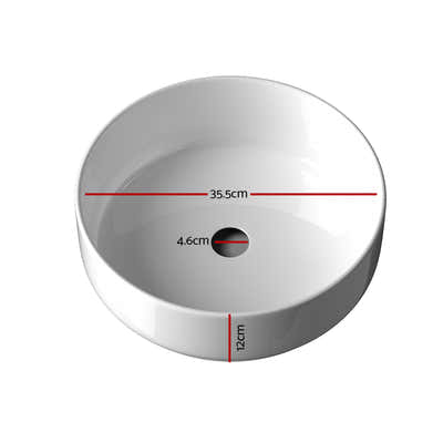 DS NA Cefito Bathroom Basin Ceramic Vanity Basin Above Counter White Hand Wash