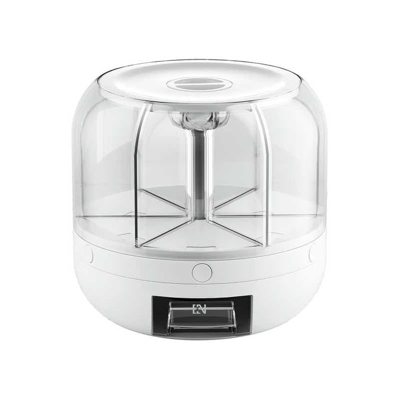 DS NA 6-In-1 Cereal Dispenser Rotating Grain 10KG Rice Storage Dry Food Box