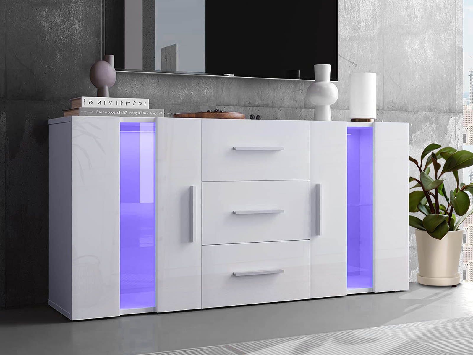 Anshos Side Cabinet with LED Light
