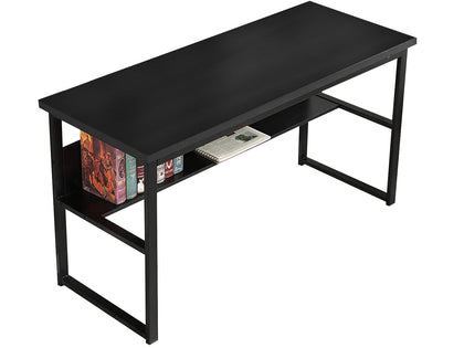Coelsh Computer Desk with Bookshelf Black