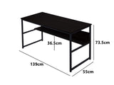 Coelsh Computer Desk with Bookshelf Black