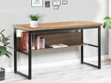 Coelsh Computer Desk with Bookshelf Oak