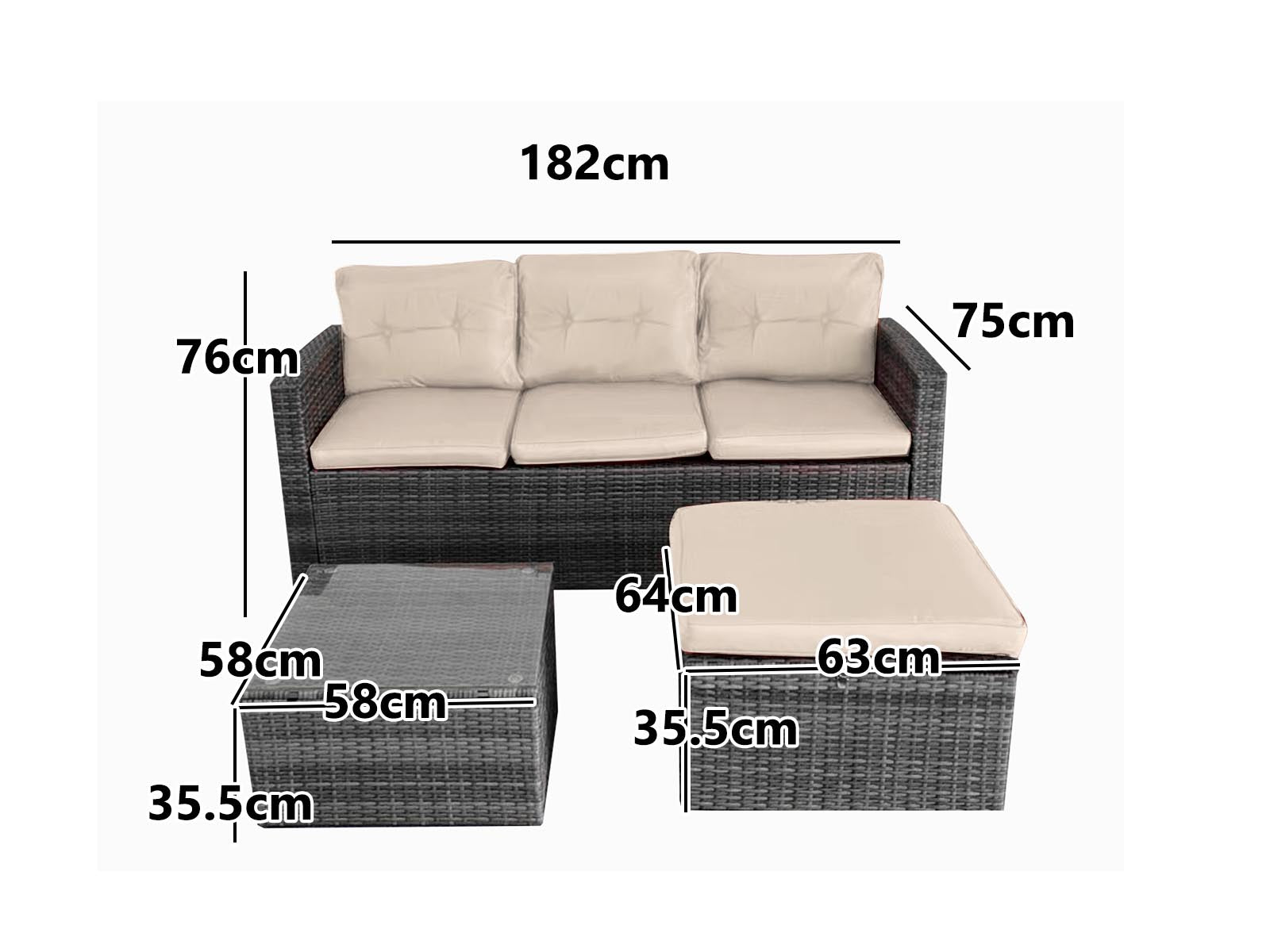 Outdoor Sofa with Storage