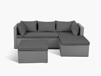 Mulford 3PC Outdoor Sofa Dark Grey PE rattan