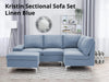 Kristin Sectional Sofa Set Linen Blue