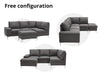 T Kristin Sectional Sofa Set Linen Grey