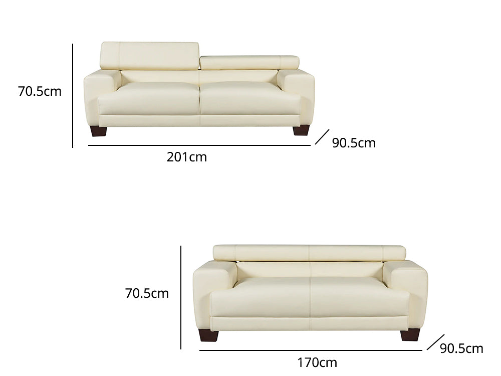 DS T Devon Modern Sofa Set PU Beige