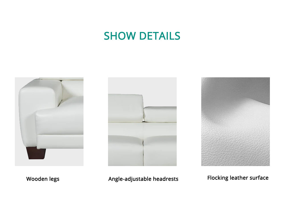 DS T Devon Modern Sofa Set PU White