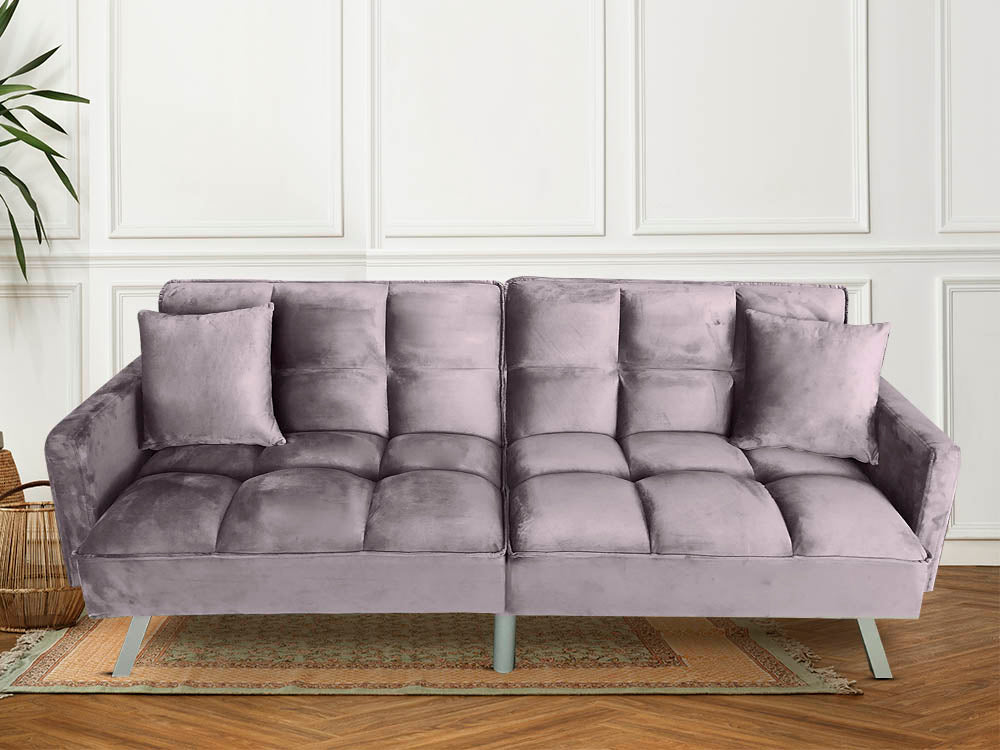 Futon Sofa Bed Grey Velvet Tsb Living