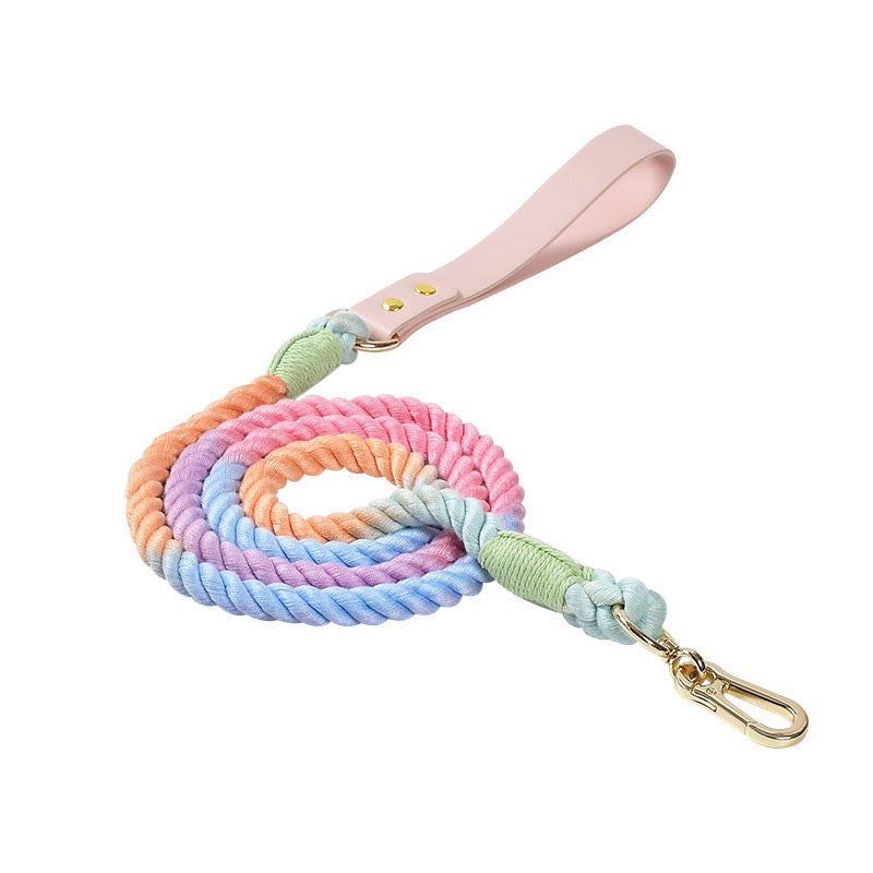 DS BS 120CM Soft Braided Colourful Dog Leash-Macaron