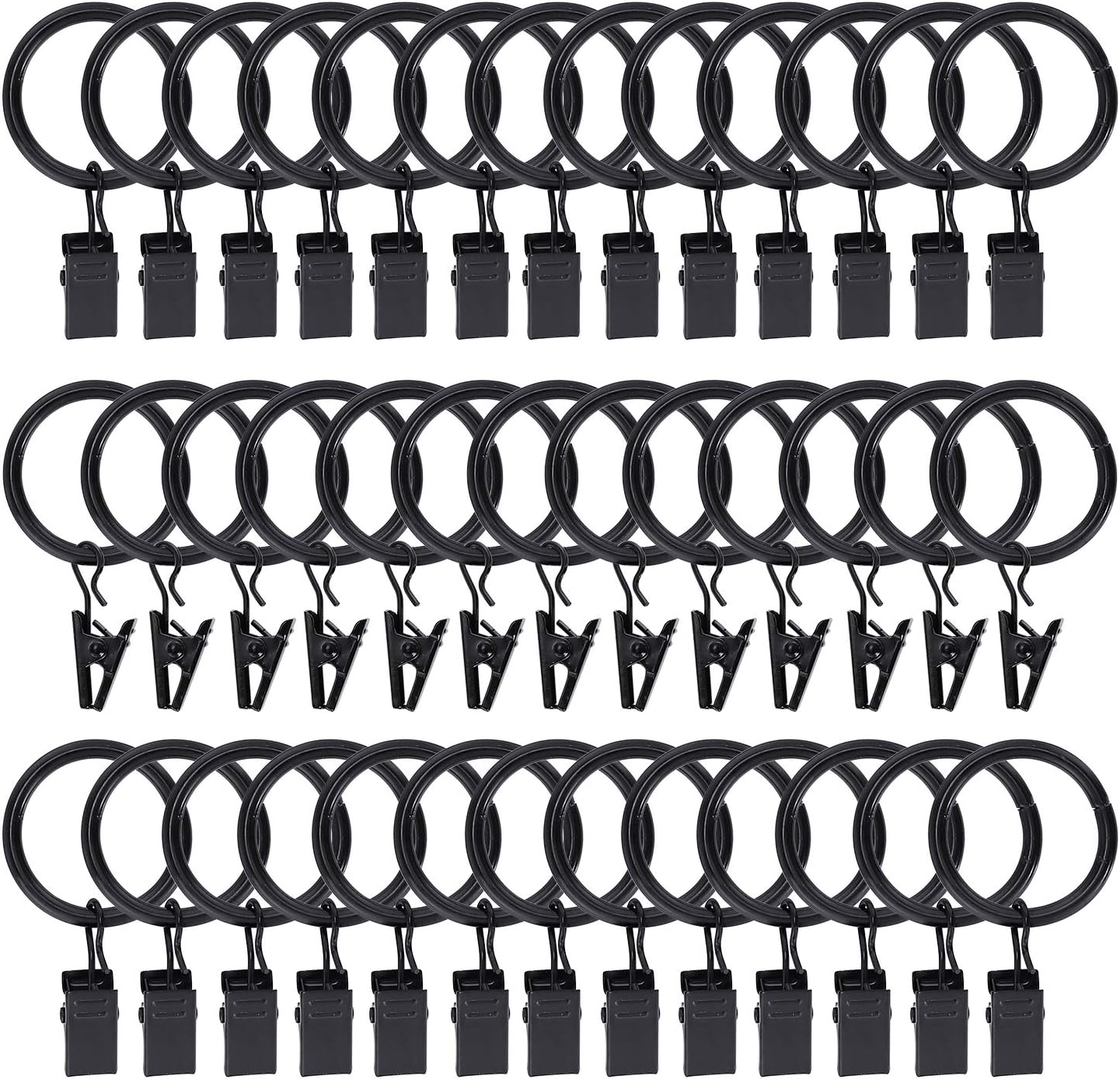 Buy LLPJS 60 Pack Metal Curtain Rings with Clips, Curtain Clip Rings Hooks  for Hanging Drapery Drapes Bows, Curtain Rod Rings 1.5 inch Interior  Diameter, White Online at Low Prices in India -
