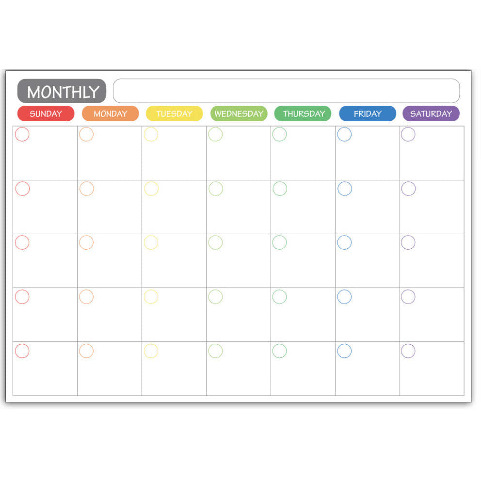 DS BS Monthly Fridge Calendar Whiteboard with Marker & Eraser