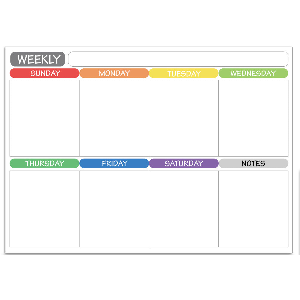 DS BS Weekly Fridge Calendar Whiteboard with Marker & Eraser