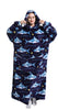 DS BS Adult Oversized Wearable Blanket Hoodie-Shark
