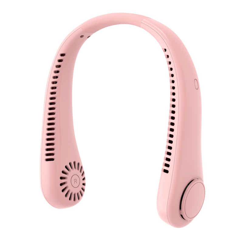 DS BS USB Rechargeable Bladeless Portable Neck Fan-Pink