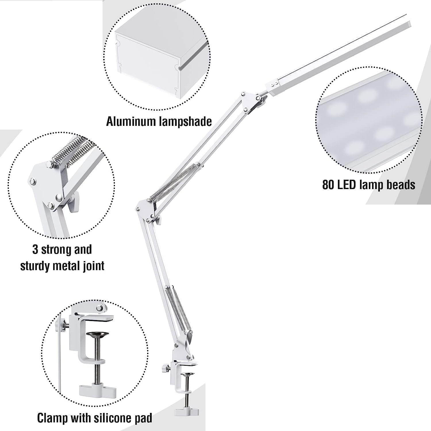 DS BS Swing Arm Desk Light With Clamp
