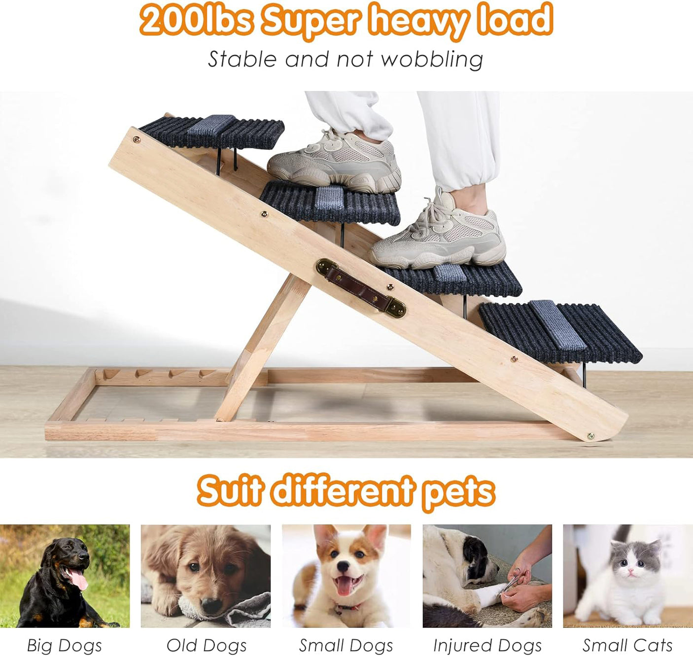 DS BS 2-in-1 Adjustable Pet Ramp and Dog Stairs