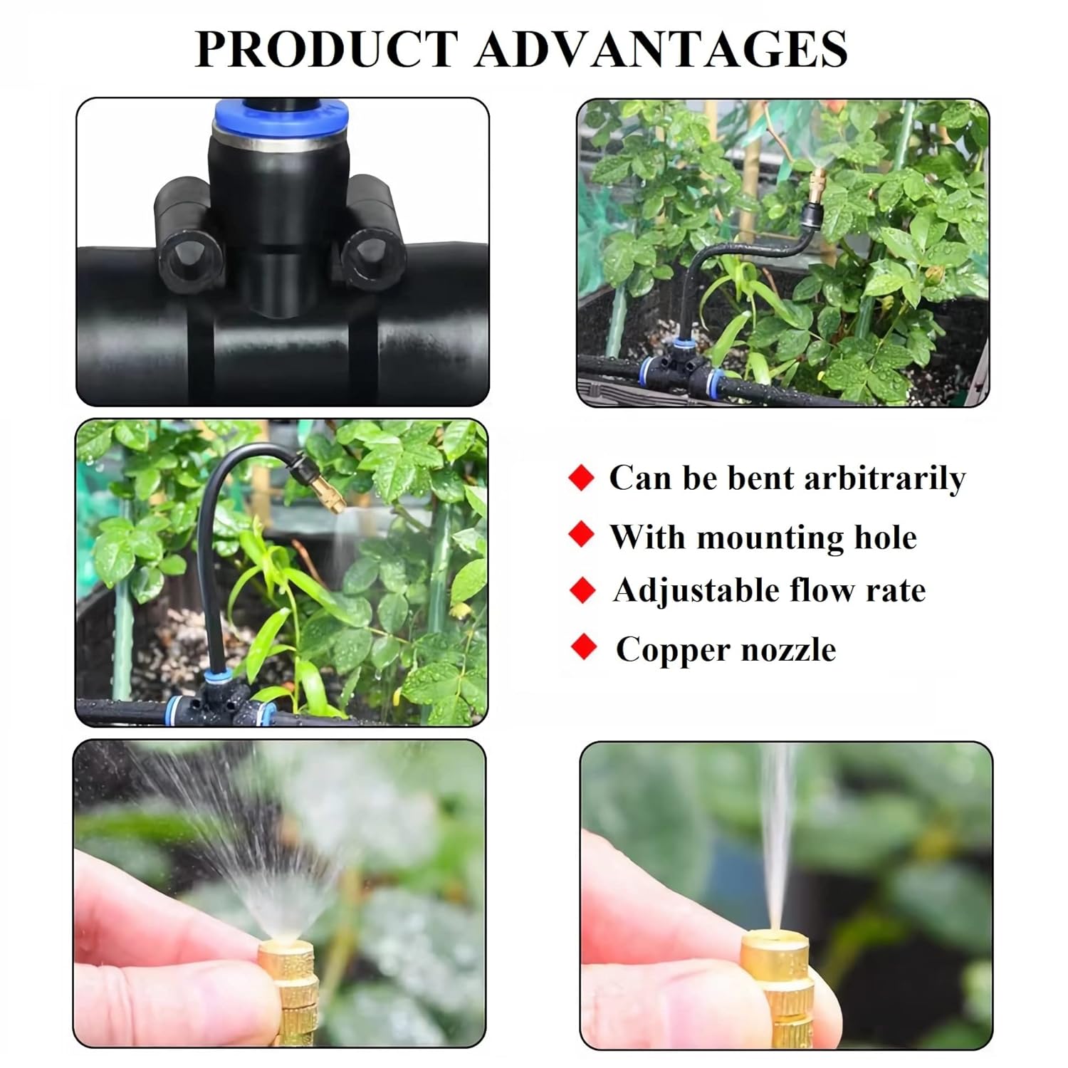 DS BS Automatic Garden Irrigation System with 15Pcs 360-Degree Adjustable Nozzle