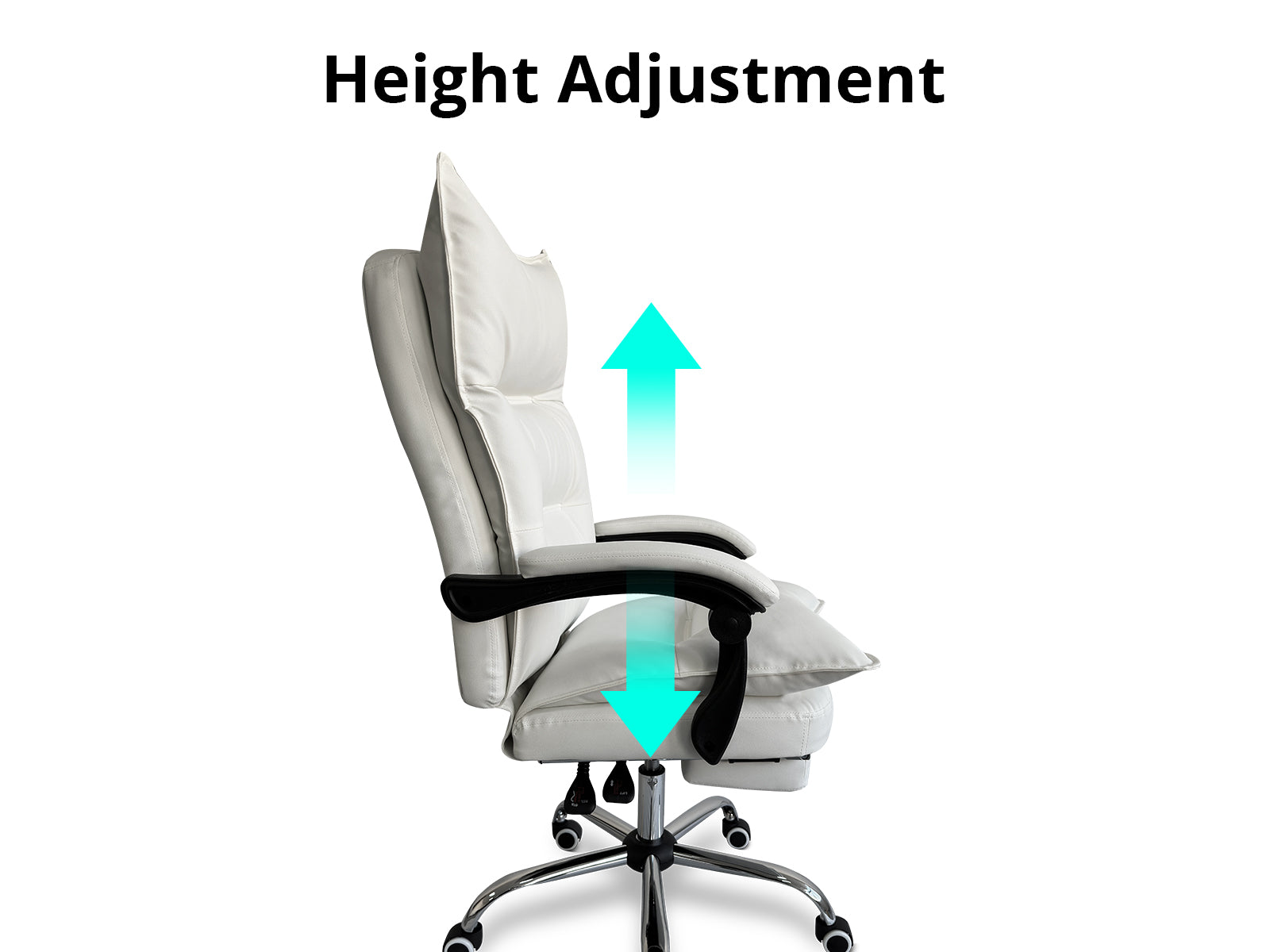 New Markus Office Chair with Footrest PU White