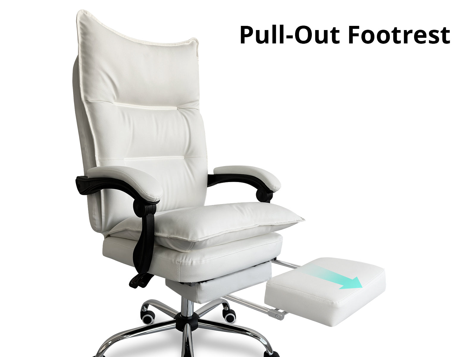 New Markus Office Chair with Footrest PU White