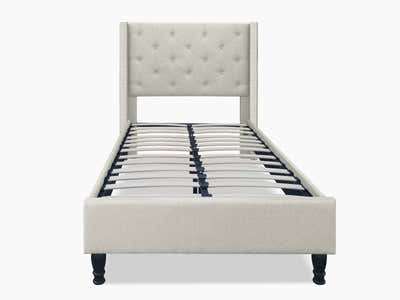 New Lisbeth Bed Frame Beige - King Single