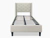 T New Lisbeth Fabric Bed Frame King Single Beige