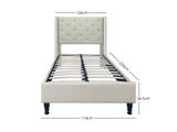 New Lisbeth Bed Frame Beige - King Single