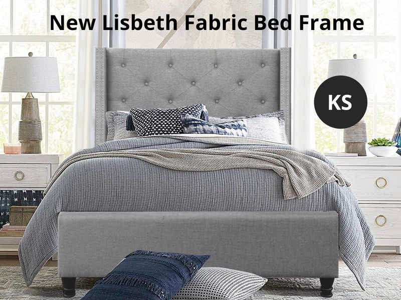 New Lisbeth Bed Frame Grey - King Single