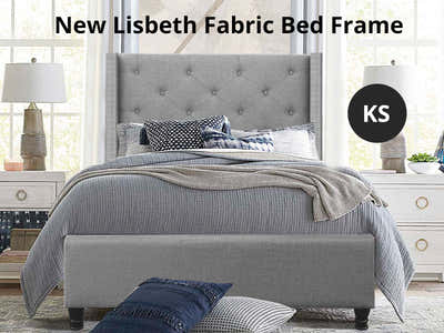 New Lisbeth Bed Frame Grey - King Single