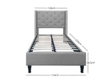 New Lisbeth Bed Frame Grey - King Single