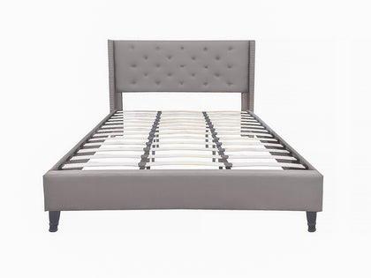 T New Lisbeth Fabric Bed Frame King Grey