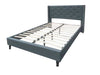 T New Lisbeth Fabric Bed Frame Queen Blue