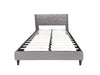 T New Lisbeth Fabric Bed Frame Queen Grey