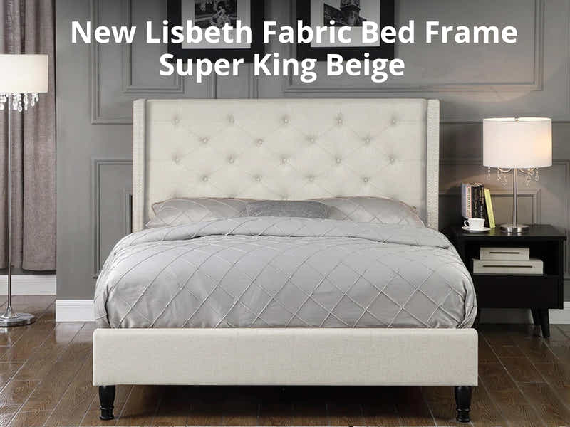 New Lisbeth Bed Frame Beige - Super King
