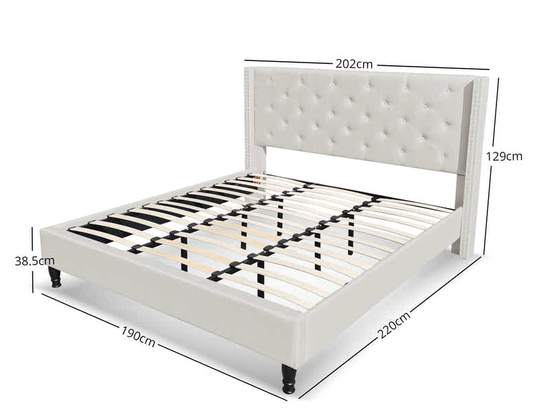 New Lisbeth Bed Frame Beige - Super King