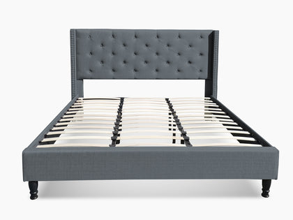 T New Lisbeth Fabric Bed Frame Super King Blue