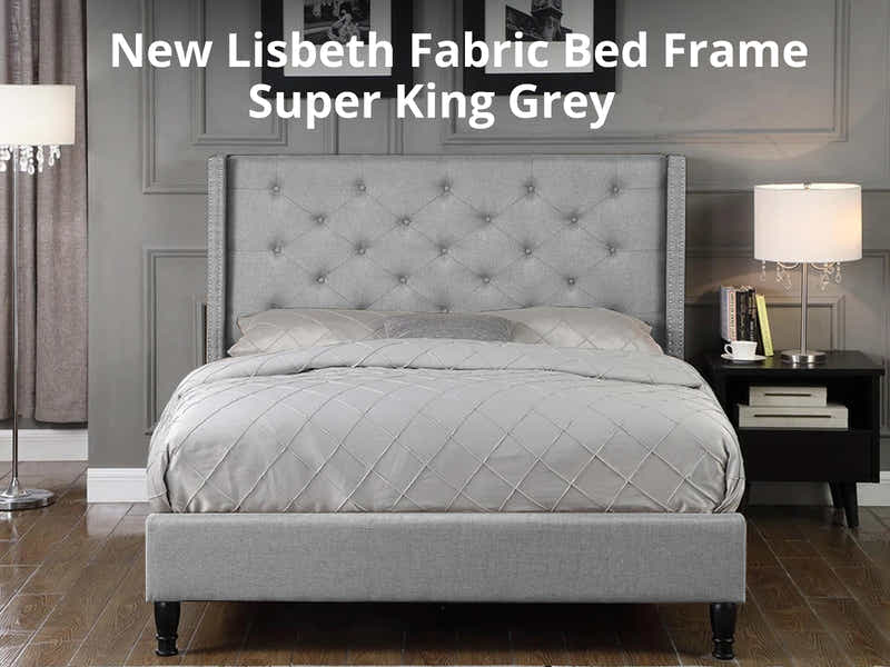 New Lisbeth Bed Frame Grey - Super King