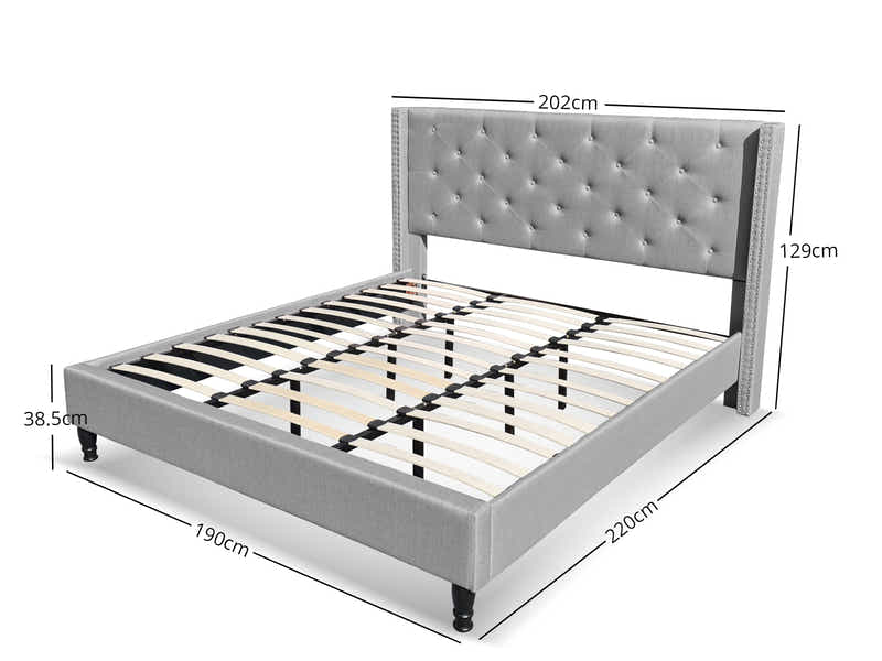 New Lisbeth Bed Frame Grey - Super King