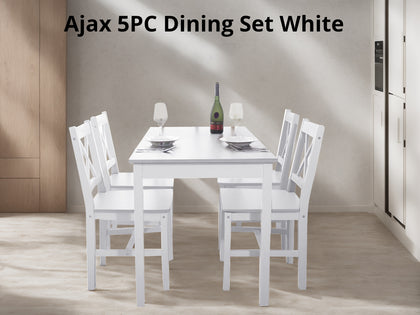 Ajax 5PC Dining Set White