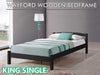T Wayford Wooden Bed King Single Black