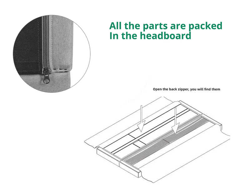 T Neora Linen Bed Frame Queen Dark Grey