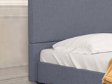 T Neora Linen Bed Frame Queen Dark Grey