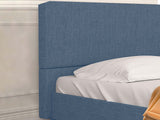 T Neora Linen Bed Frame Queen Dark Blue