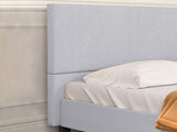 T Neora Linen Bed Frame Queen Light Grey