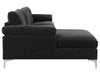 New Ronni Sectional Sofa with Left Chaise Velvet Black