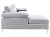 New Ronni Sectional Sofa with Left Chaise Velvet Grey