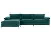 Ronni Sectional Sofa Velvet Green